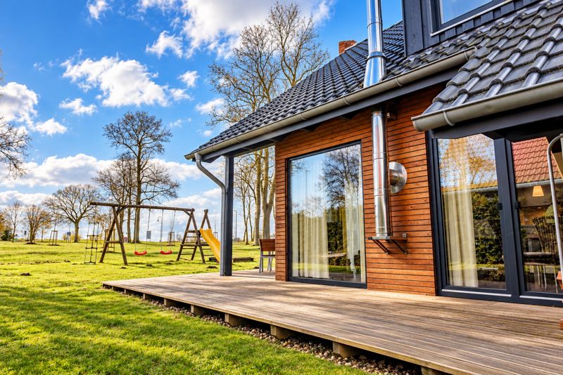 Wooden terrace from outside